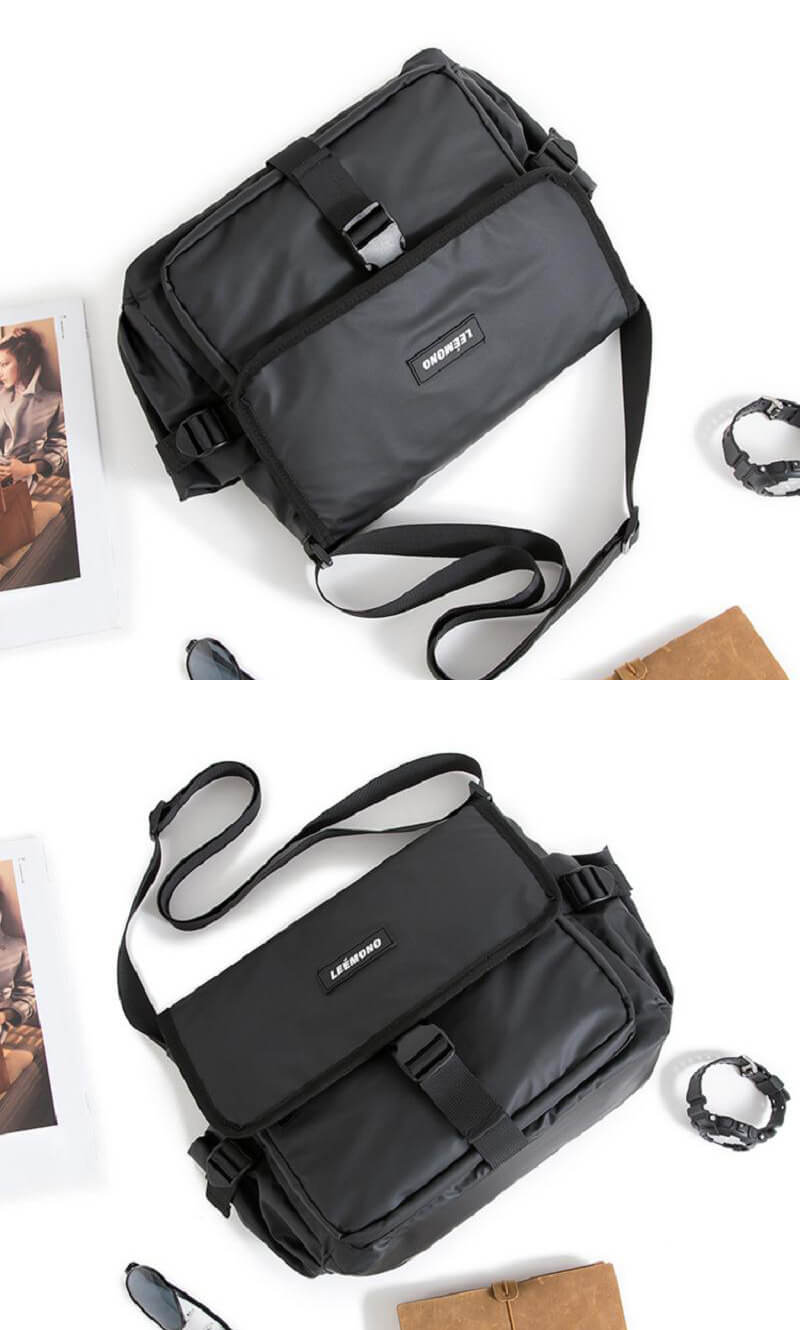 wasserdichte Umhängetasche Herren Oxford Outdoor schwarz