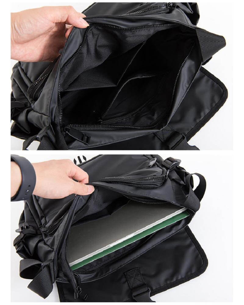 wasserdichte Umhängetasche Herren Oxford Outdoor schwarz