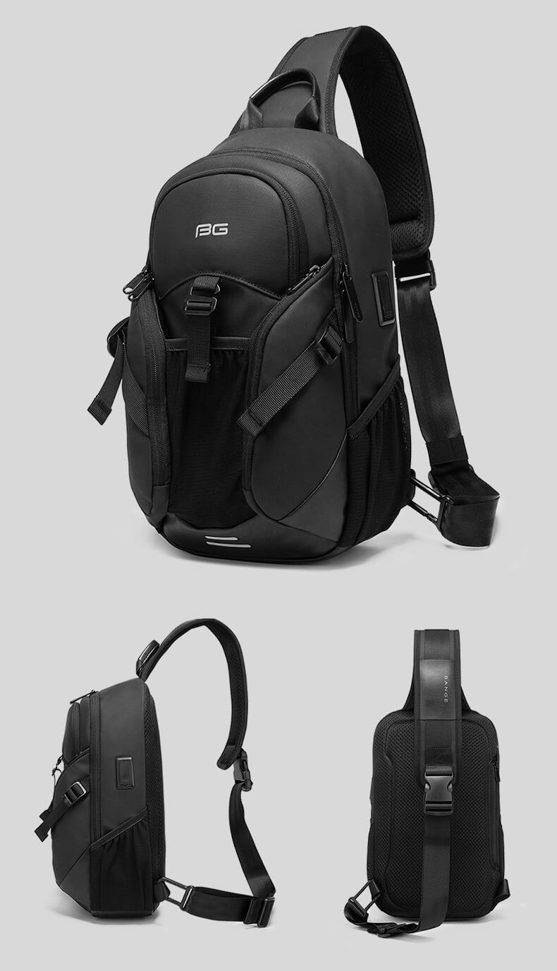 wasserdichter Brustbeutel Herren aus Oxford Brusttasche Rucksack mit 1 Gurt