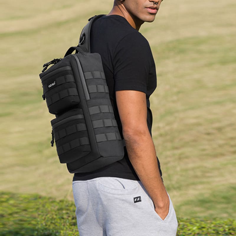 wasserdichter Herren Rucksack mit einem Gurt aus Oxford für Outdoor Brustbeutel