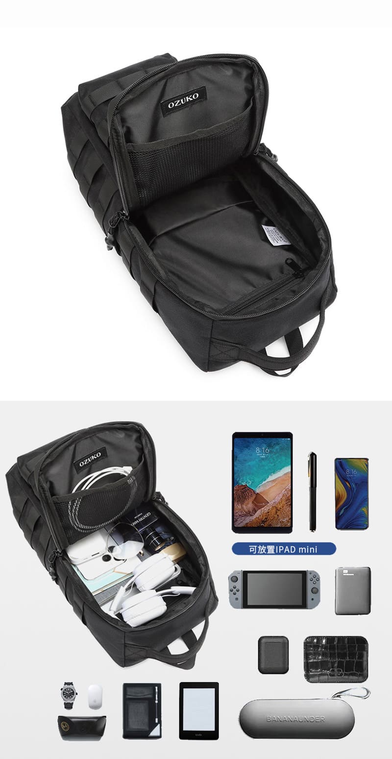 wasserdichter Herren Rucksack mit einem Gurt aus Oxford für Outdoor Brustbeutel