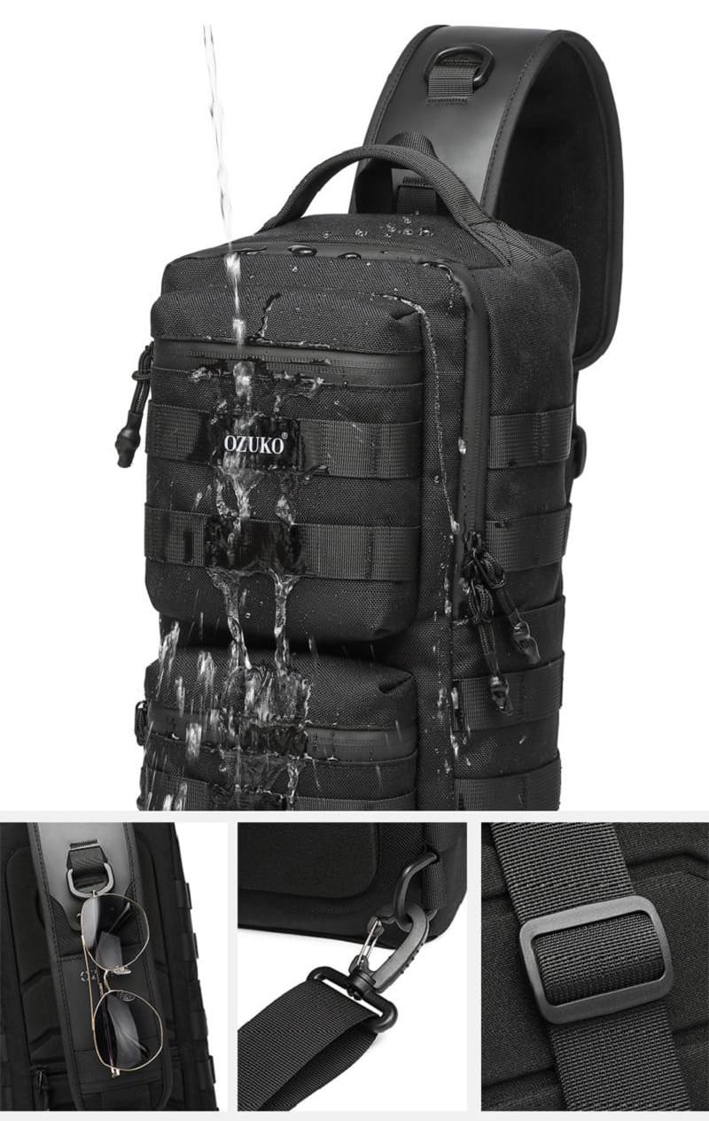 wasserdichter Herren Rucksack mit einem Gurt aus Oxford für Outdoor Brustbeutel