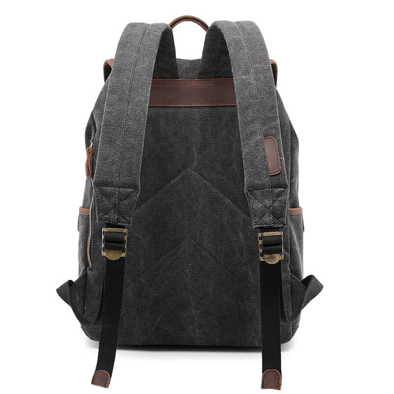 wasserdichter Outdoor Rucksack gewachstes Canvas retro Segeltuch mit Laptopfach für Schule und Sport