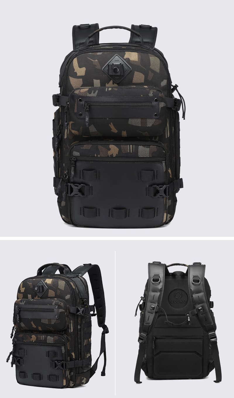 wasserdichter Rucksack Herren Outdoor für Reisen mit Laptopfach vielen Fächern