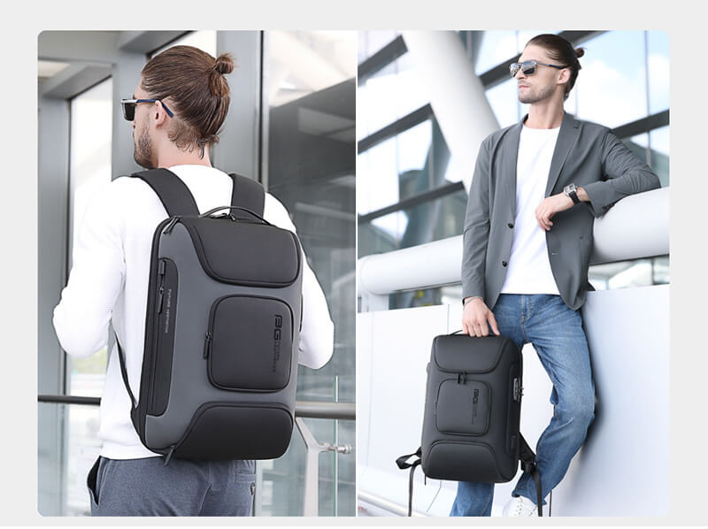 wasserdichter Business Rucksack Herren mit Laptopfach vielen Fächern und Zahlenschloss
