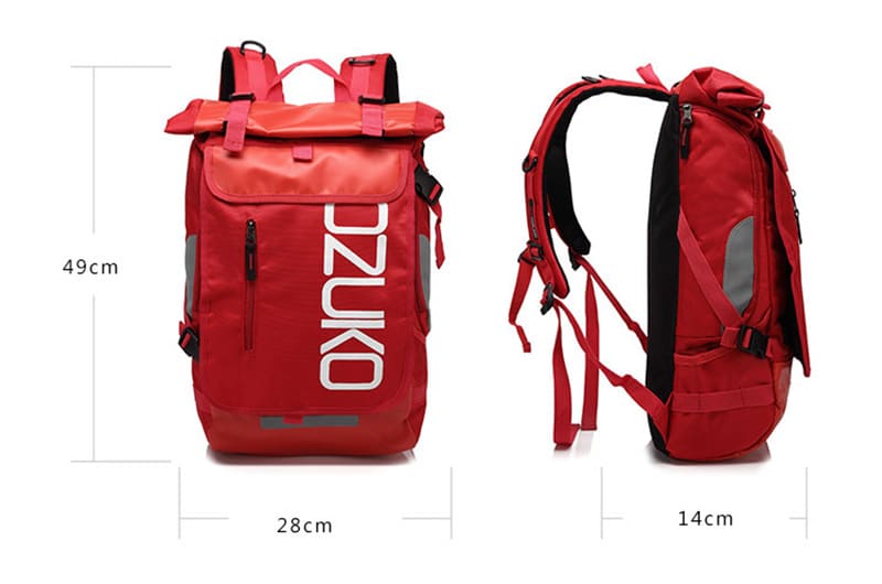 wasserdichter großer Rucksack aus Oxford Herren Rolltop mit Laptopfach für Reisen und Uni