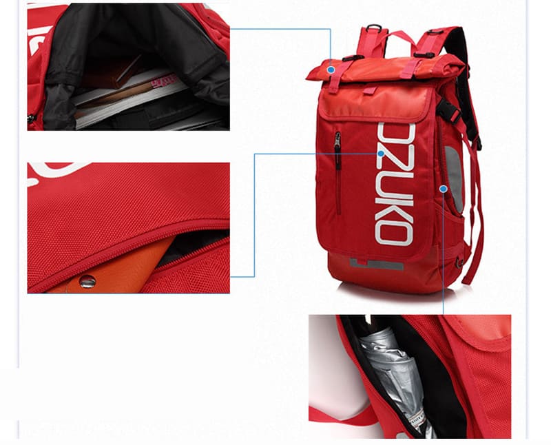 wasserdichter großer Rucksack aus Oxford Herren Rolltop mit Laptopfach für Reisen und Uni