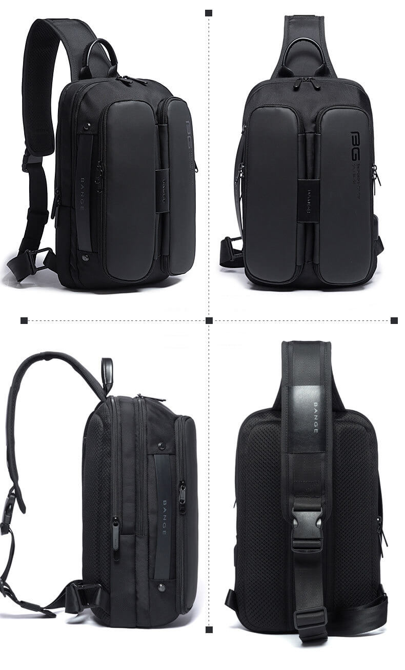 wasserdichter Herren Brusttasche aus Oxfod Rucksack mit 1 Gurt
