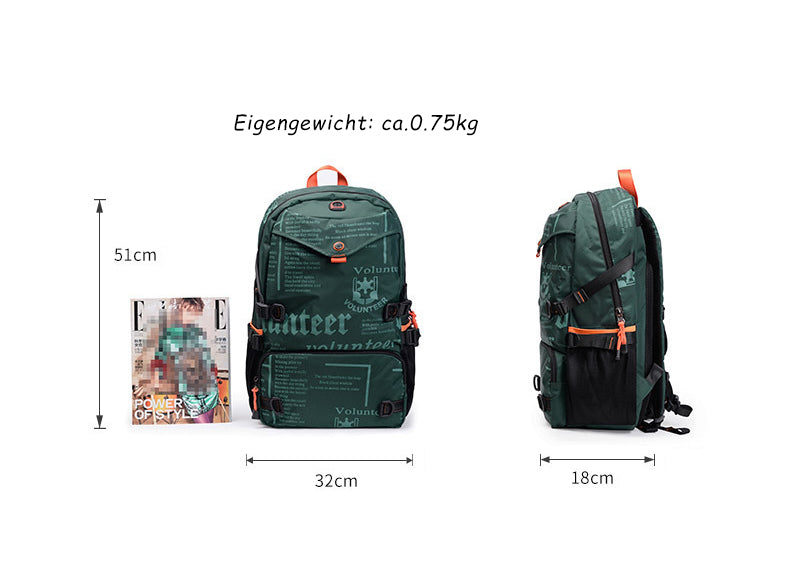 wasserdichter Herren Rucksack Oxford mit Hüftgurt für Reisen Outdoor