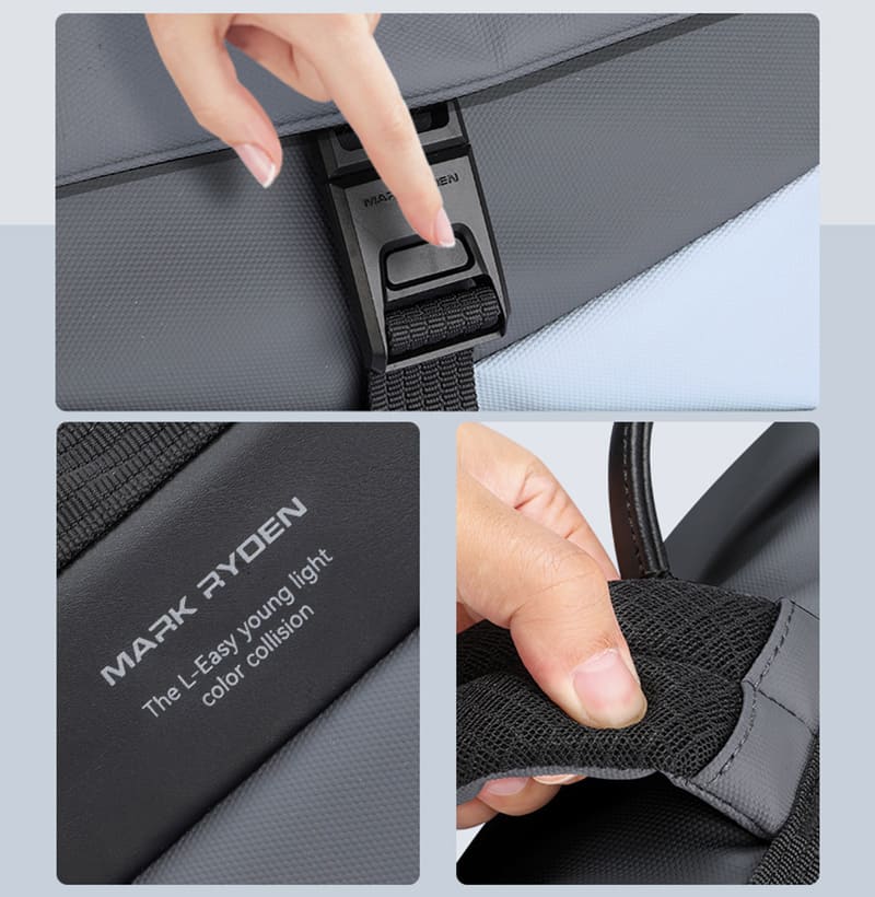 wasserdicter Rucksack Herren aus Oxford für Reisen und Arbeit Laptopfach mit Brustgurt